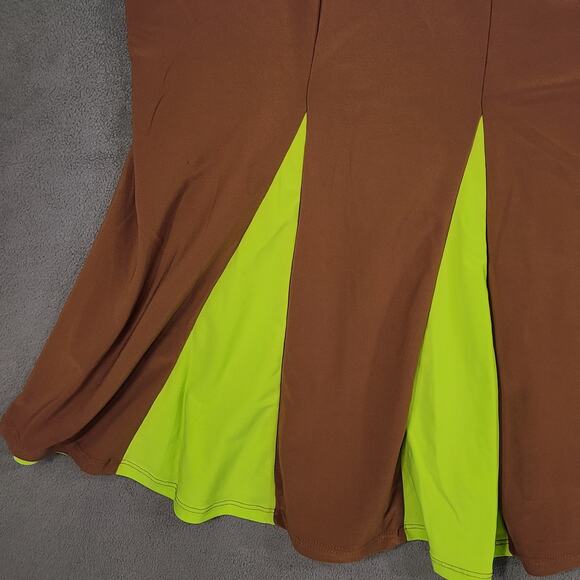 Attitudes by Renee 3X Women Brown Lime Green Peplum Hem Stretch Slinky Knit NEW - Picture 11 of 11